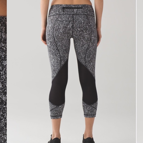 Lululemon Pace Rival Crop 19" Jacquard White/black - Picture 3 of 8